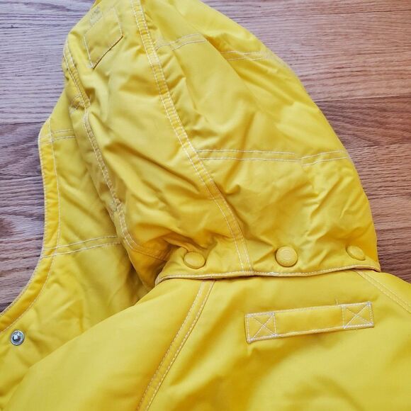 Tommy Hilfiger Jeans Womens Puffer Jacket size S Nautical Yellow Sailing Hood - Picture 7 of 9